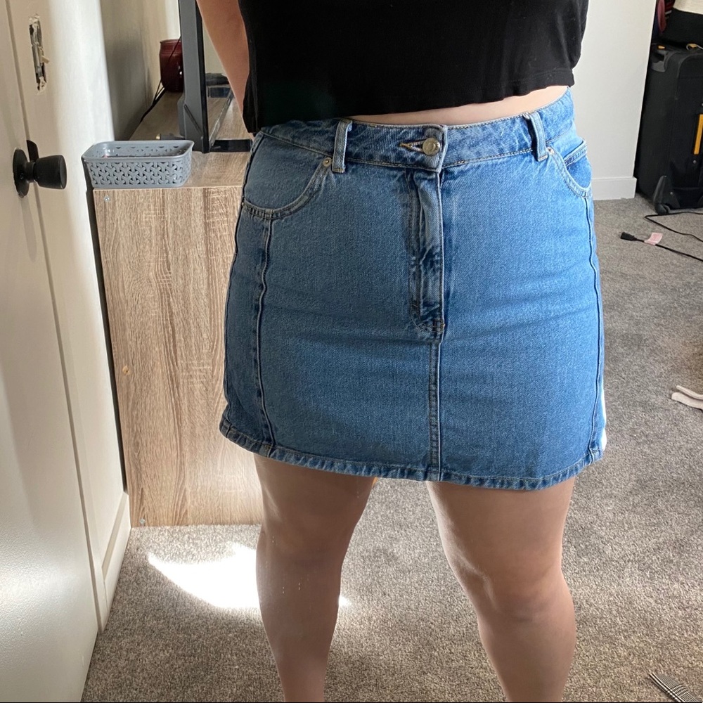 Top shop denim skirt